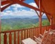The deck with mountain views at Heavenly Heights Retreat, one of our Smoky Mountain resort cabins.