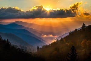 Stunning sunset in the Smoky Mountains