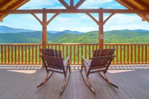 porch from our cabins to rent in the Smokies 