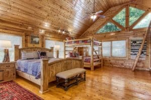 bunk beds in room for Wears Valley cabin