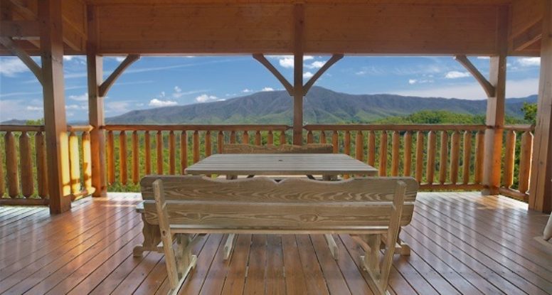 Beautiful mountain views from the deck of a Wears Valley cabin rental.