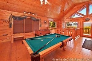 game room in high timber retreat