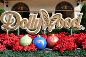 Christmas decorations at Dollywood
