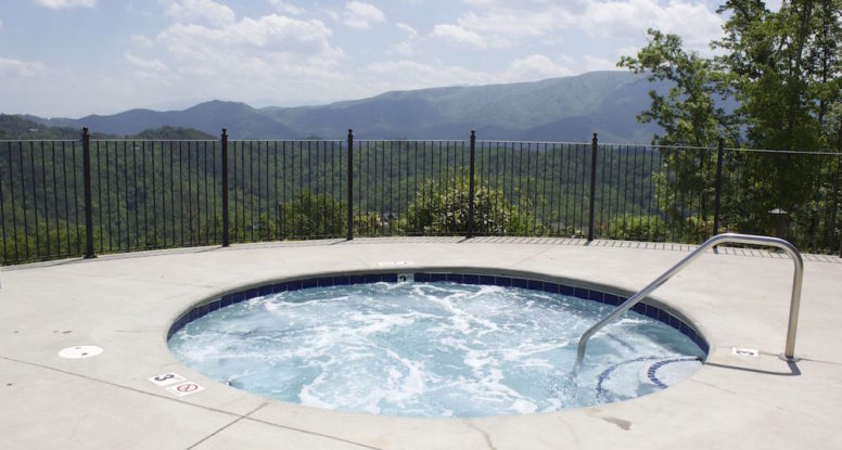 in-ground hot tub at the Preserve